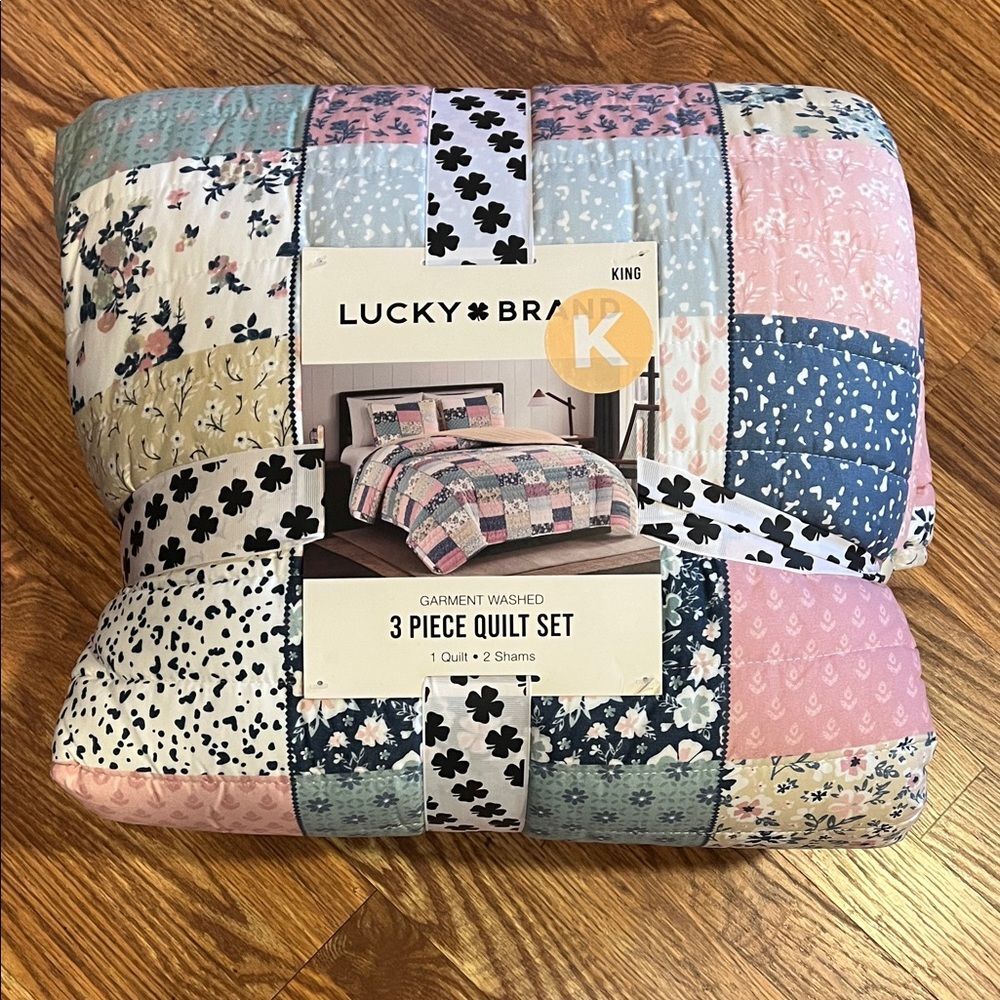 Lucky Brand Pastel Patchwork Quilt Set